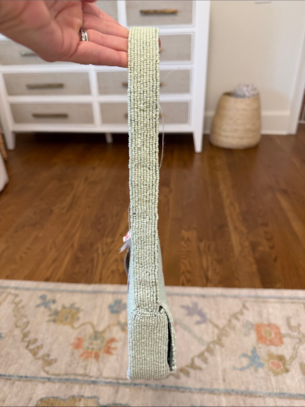 Green Golf Cart Crossbody Bag - Beaded Shoulder Purse - Picture 3 of 4